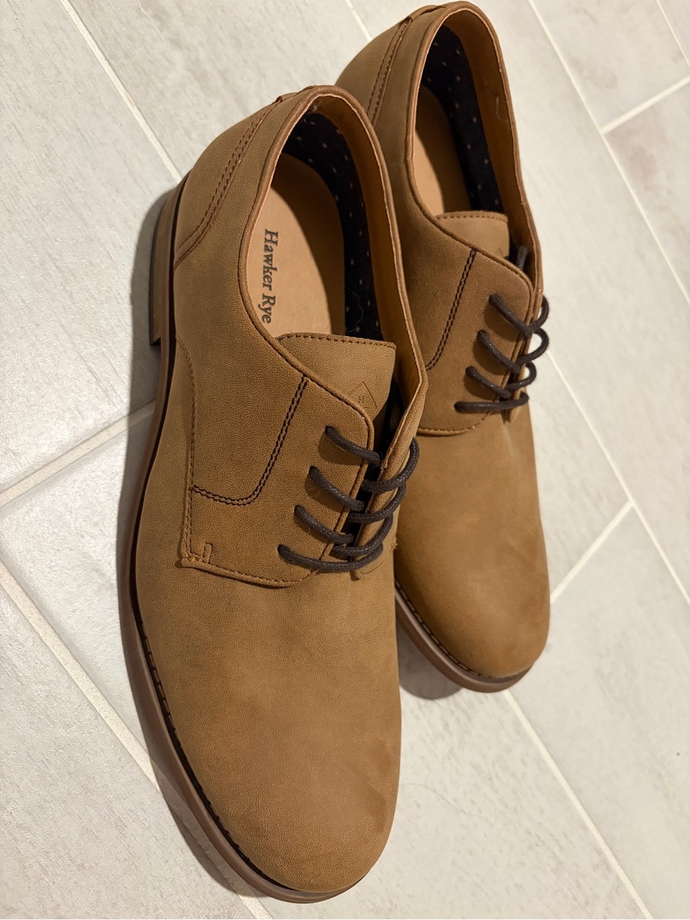 Hawker Rye Men's Brown Derby Shoes - Casual Leather-Look Oxfords
